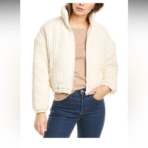 Cream Corduroy Puffer Jacket